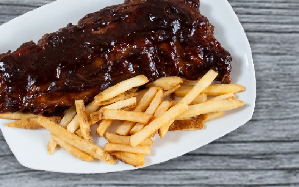 Order BBQ Baby Back Ribs - Half Rack (Approx. 1/2 lb.) food online from Seasons Pizza store, Cockeysville on bringmethat.com