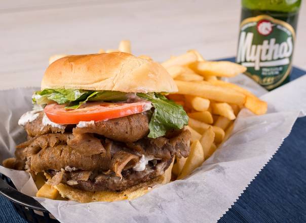 Order Greek Burger food online from Papa Gyros store, Uniontown on bringmethat.com