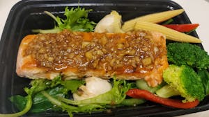 Order FS-5. Salmon Garlic  food online from Thai Smile store, Hamden on bringmethat.com