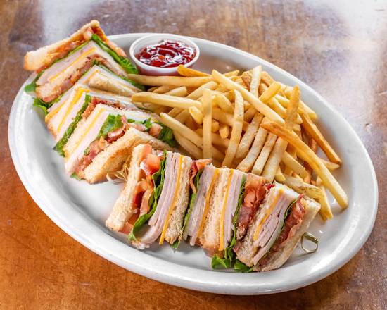 Order Turkey Club Sandwich food online from Alley Cat Restaurant & Lounge store, Alexandria on bringmethat.com