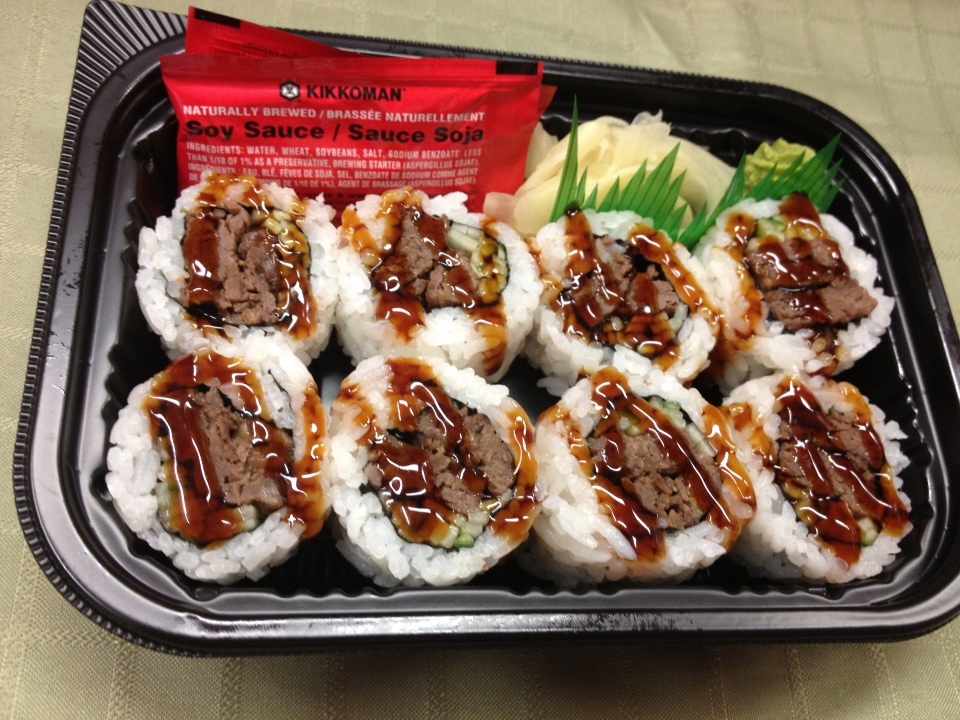 Order Beef Teriyaki Roll food online from Sushi Ara store, Azusa on bringmethat.com