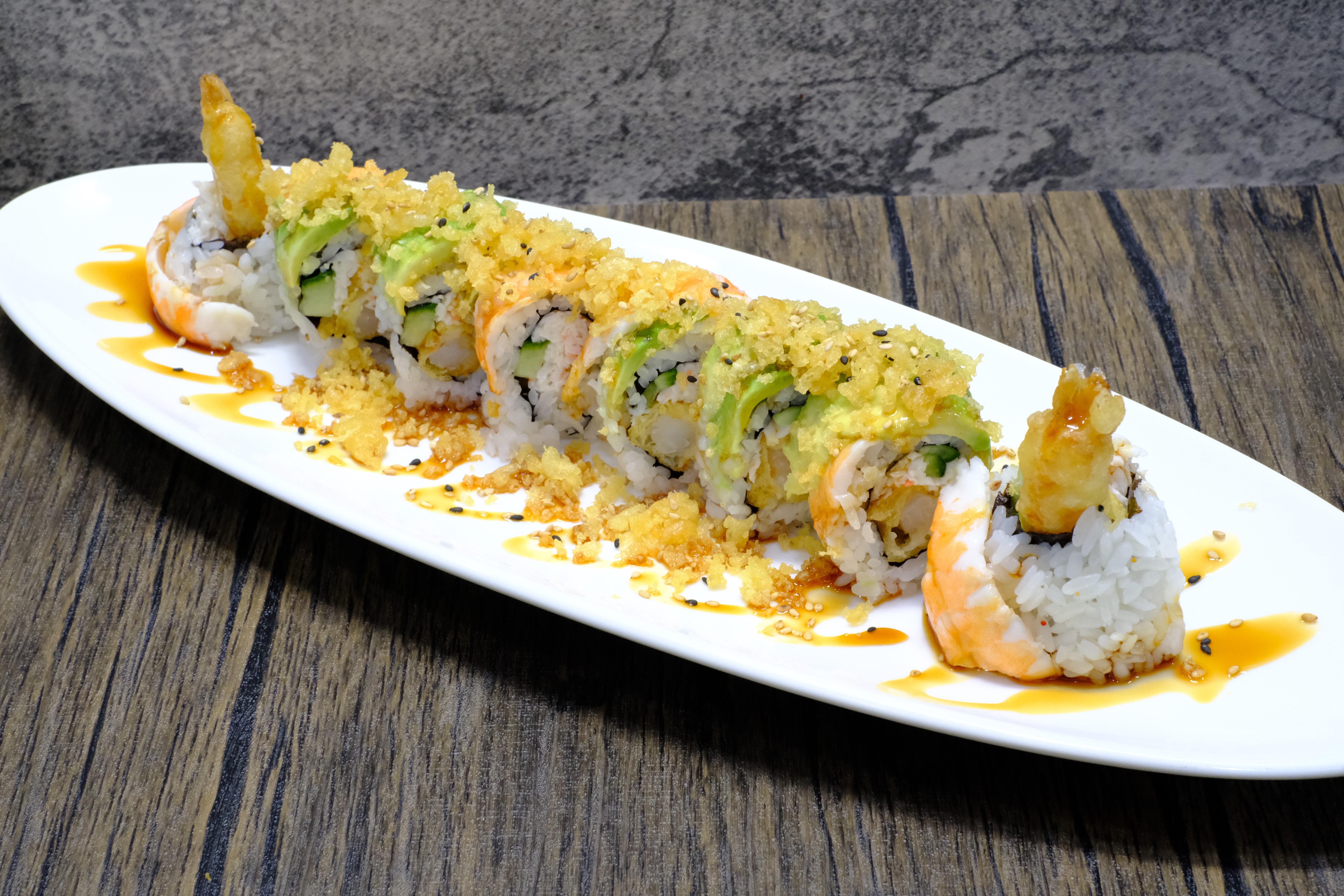 Order Double Crunch Roll food online from Banzai Japanese Bar & Kitchen store, Fresno on bringmethat.com