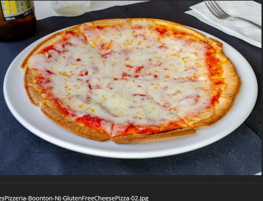 Order Gluten Free Cheese Pizza - Personal 12" food online from Vinnie's Pizzeria Ristorante store, Boonton on bringmethat.com