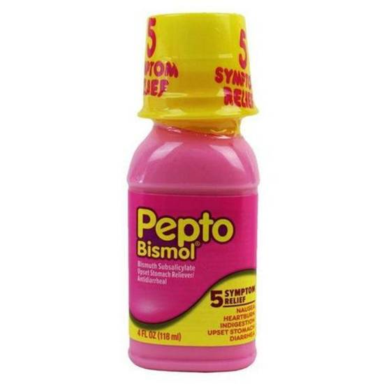 Order Pepto-Bismol Syrup - 4 fl oz food online from IV Deli Mart store, Goleta on bringmethat.com