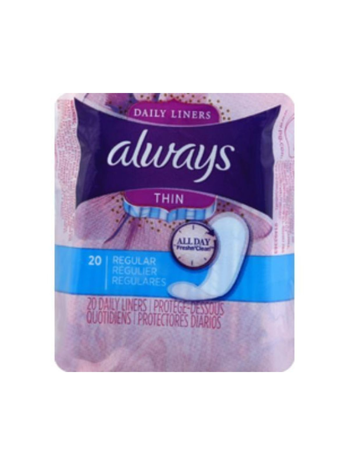Order Always Thin Fresh Scented Daily Liners (20 count) food online from Stock-Up Mart store, Minneapolis on bringmethat.com