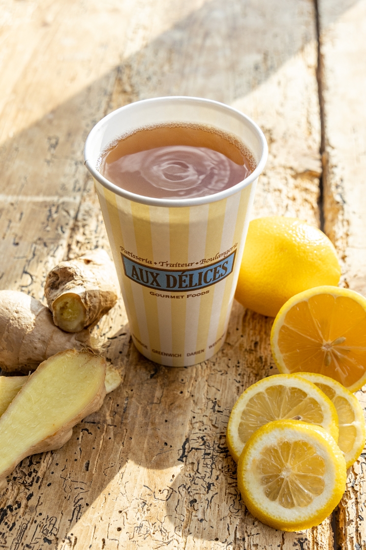 Order Hot Ginger Tea - Small food online from Aux Delices store, Darien on bringmethat.com