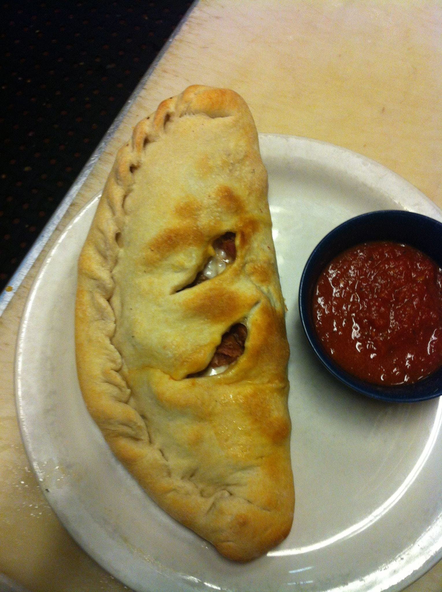 Order Barbequed Chicken Calzone - Feeds 1-2 People food online from The Blue Onion - Weslaco store, Weslaco on bringmethat.com