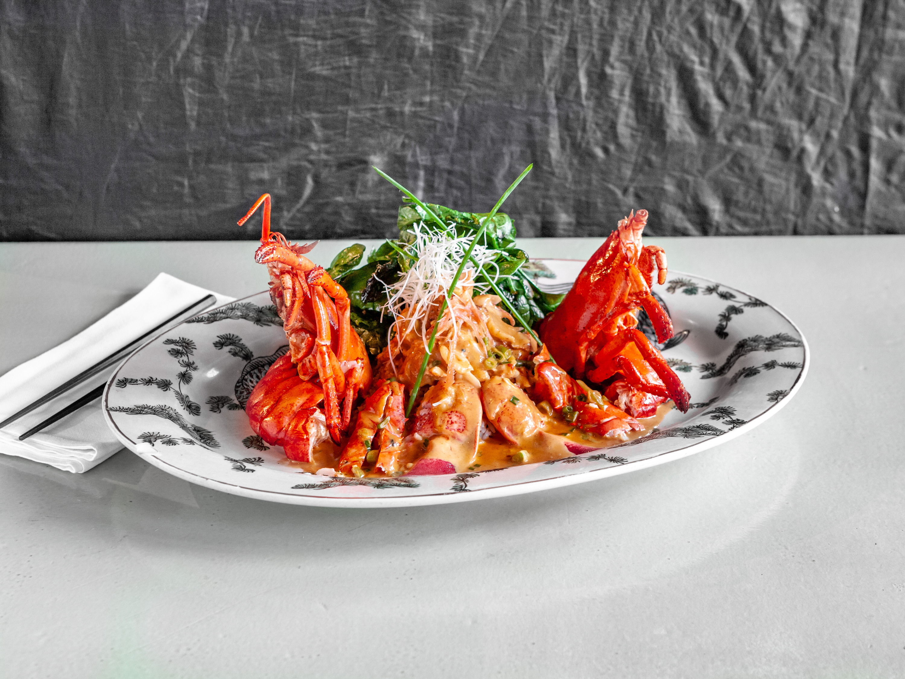 Order Shanghai Lobster with Ginger Curry Sauce food online from Chinois on Main store, Santa Monica on bringmethat.com