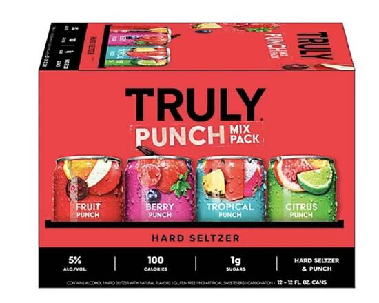 Order Truly Punch Mix Pack, 12pk-12oz can beer food online from Cold Spring Liquor store, Liberty Hill on bringmethat.com
