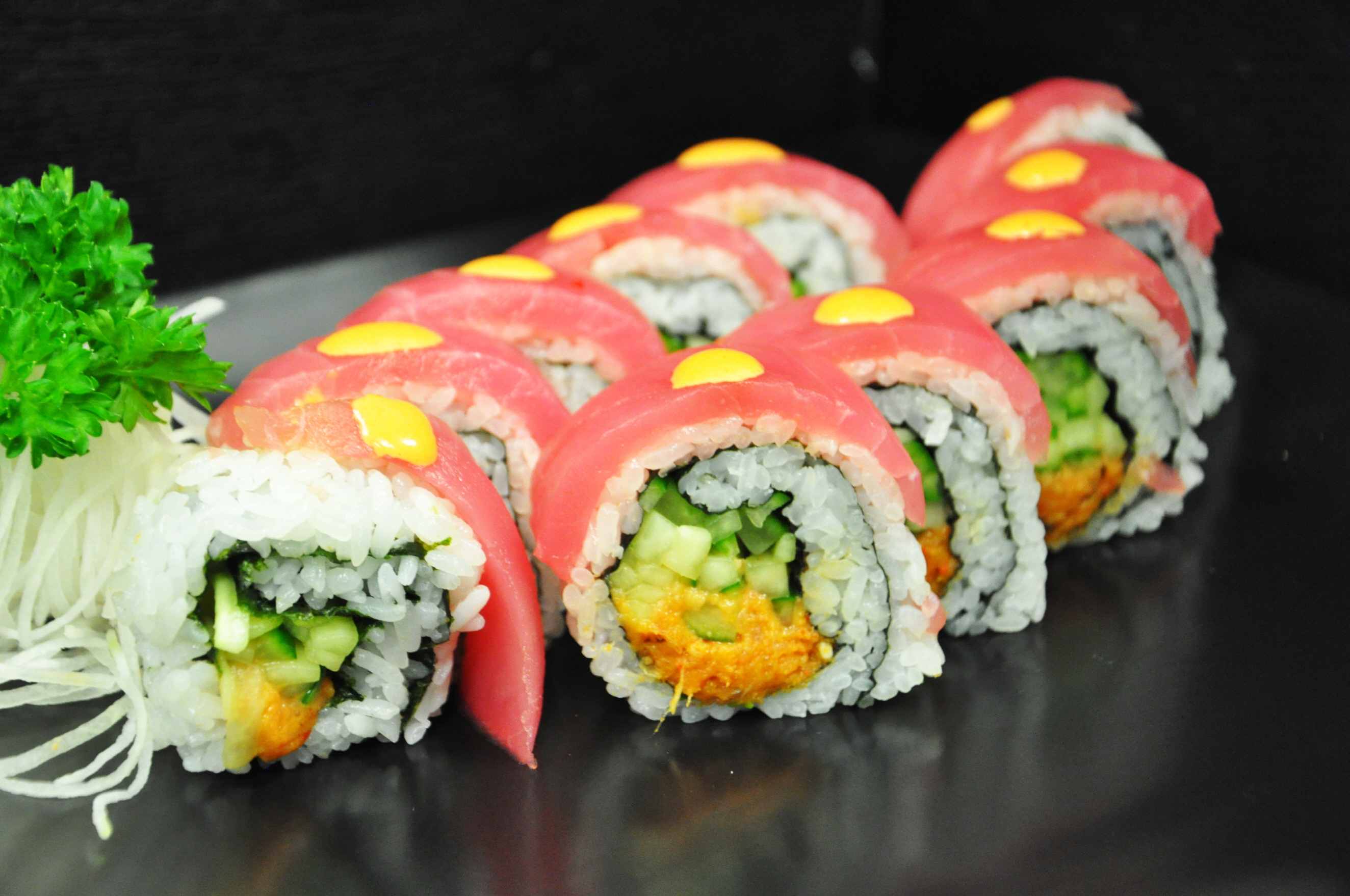 Order Kiss Of Fire Roll food online from Umi Sushi store, Ann Arbor on bringmethat.com