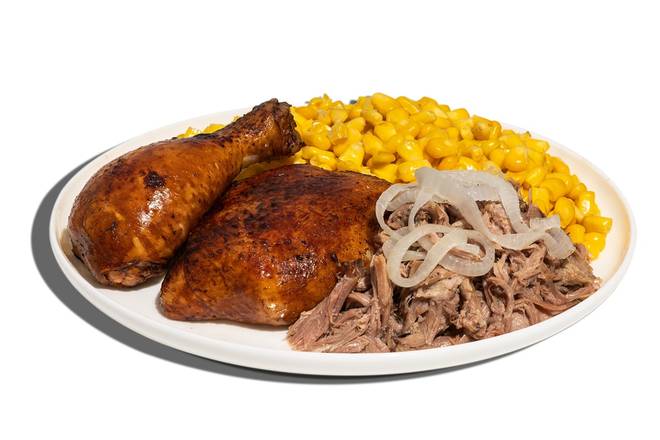 Order 1/4 Chk & Pork Duo - With 1 Side food online from Pollo Tropical store, Coral Springs on bringmethat.com