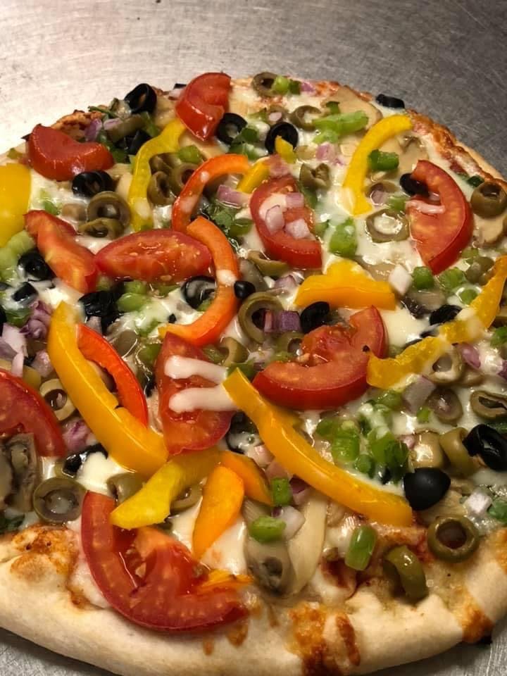 Order Ultimate Veggie Pizza - Personal food online from Pizza Mia store, Grand Blanc on bringmethat.com