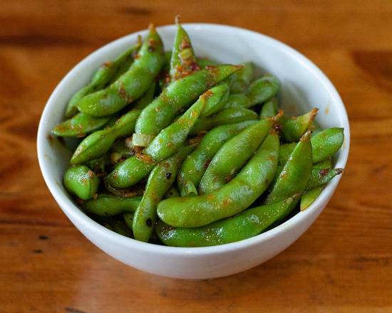 Order Spicy Garlic Soy Edamame food online from Wokcano store, Culver City on bringmethat.com
