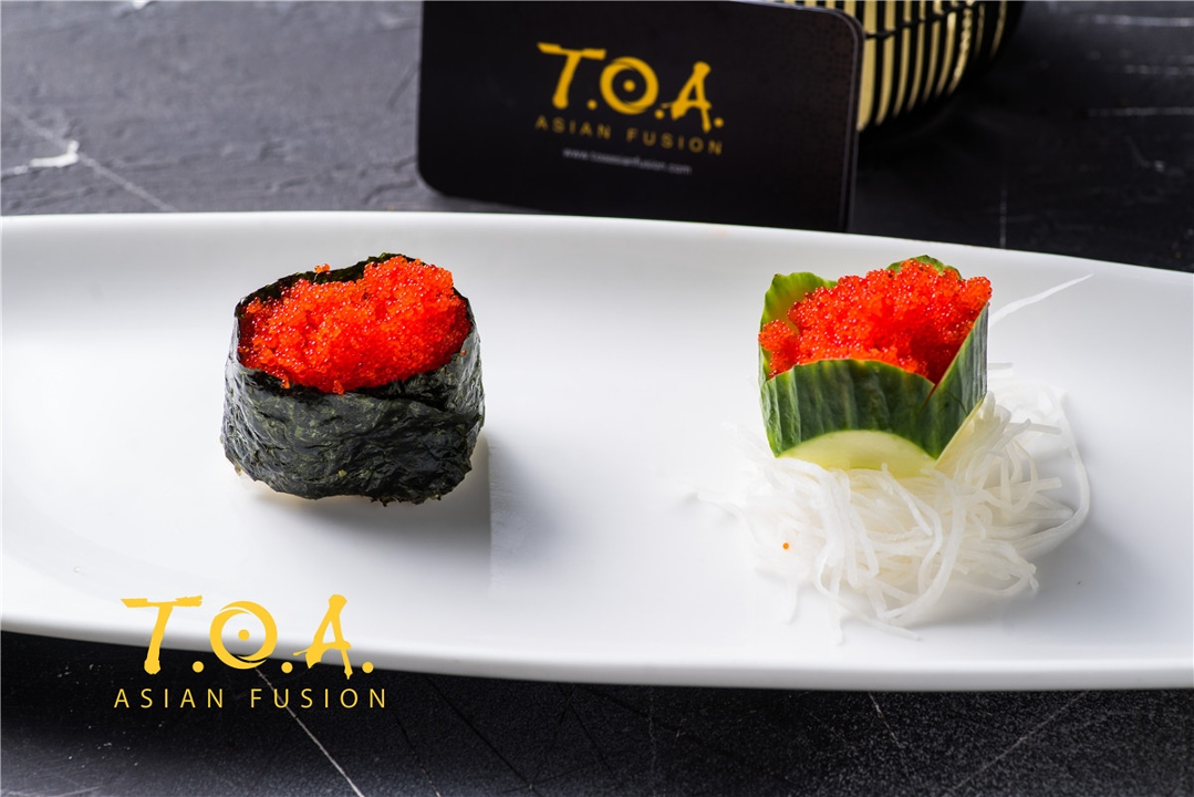 Order Flying fish Roe (Red Tobiko) food online from Toa Asian Fusion store, Farmingdale on bringmethat.com