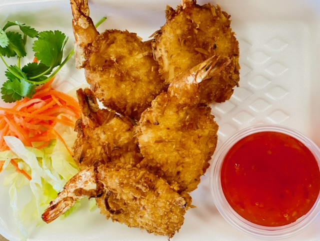 Order Fried Coconut Shrimp  food online from Cafe Trang Bistro store, West Jordan on bringmethat.com