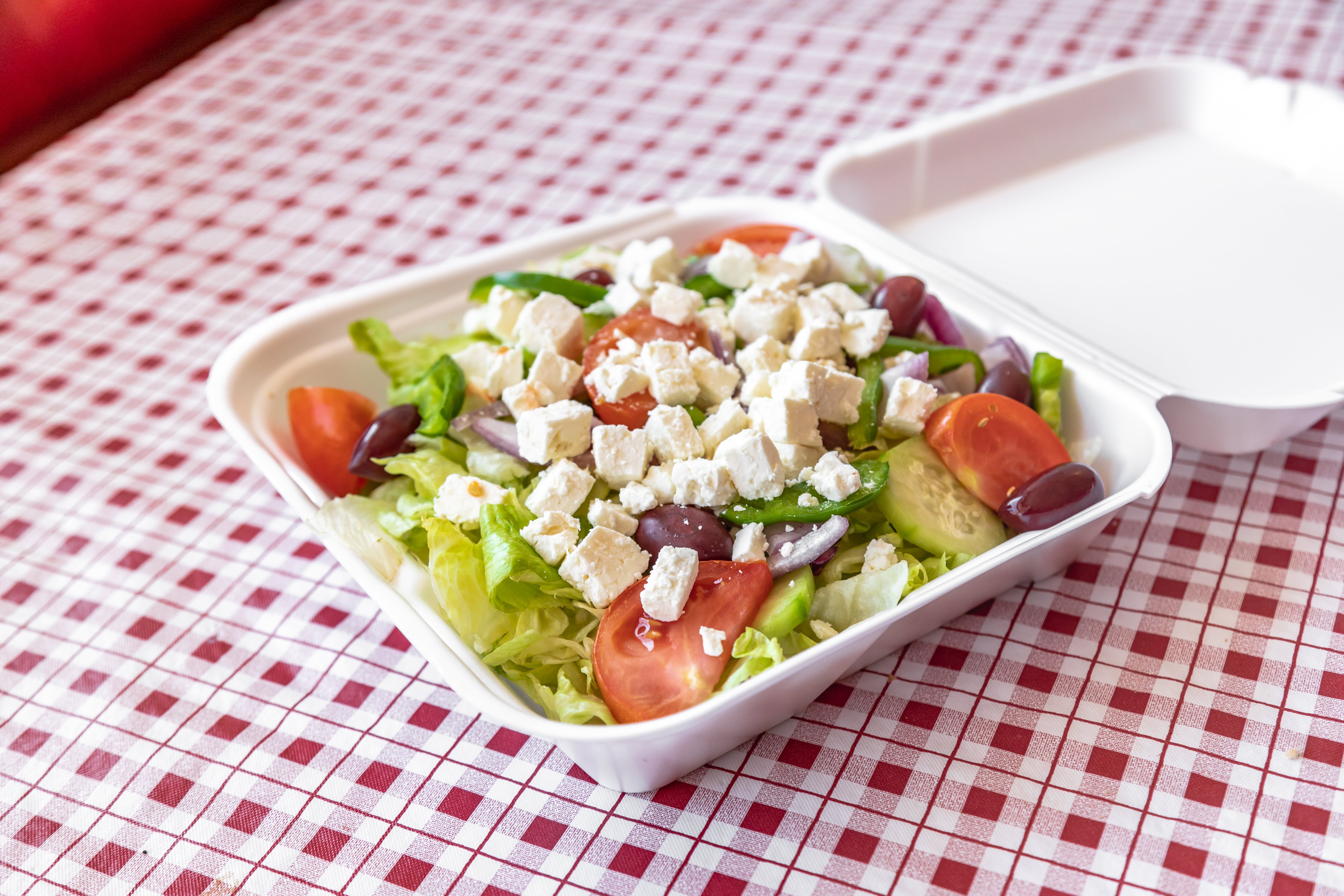 Order Greek Salad - Small food online from Farmington Avenue Pizza House store, West Hartford on bringmethat.com