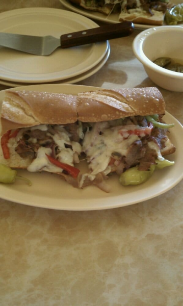 Order Philly Cheese Steak Sub food online from Riviera Village Pizza store, Redondo Beach on bringmethat.com