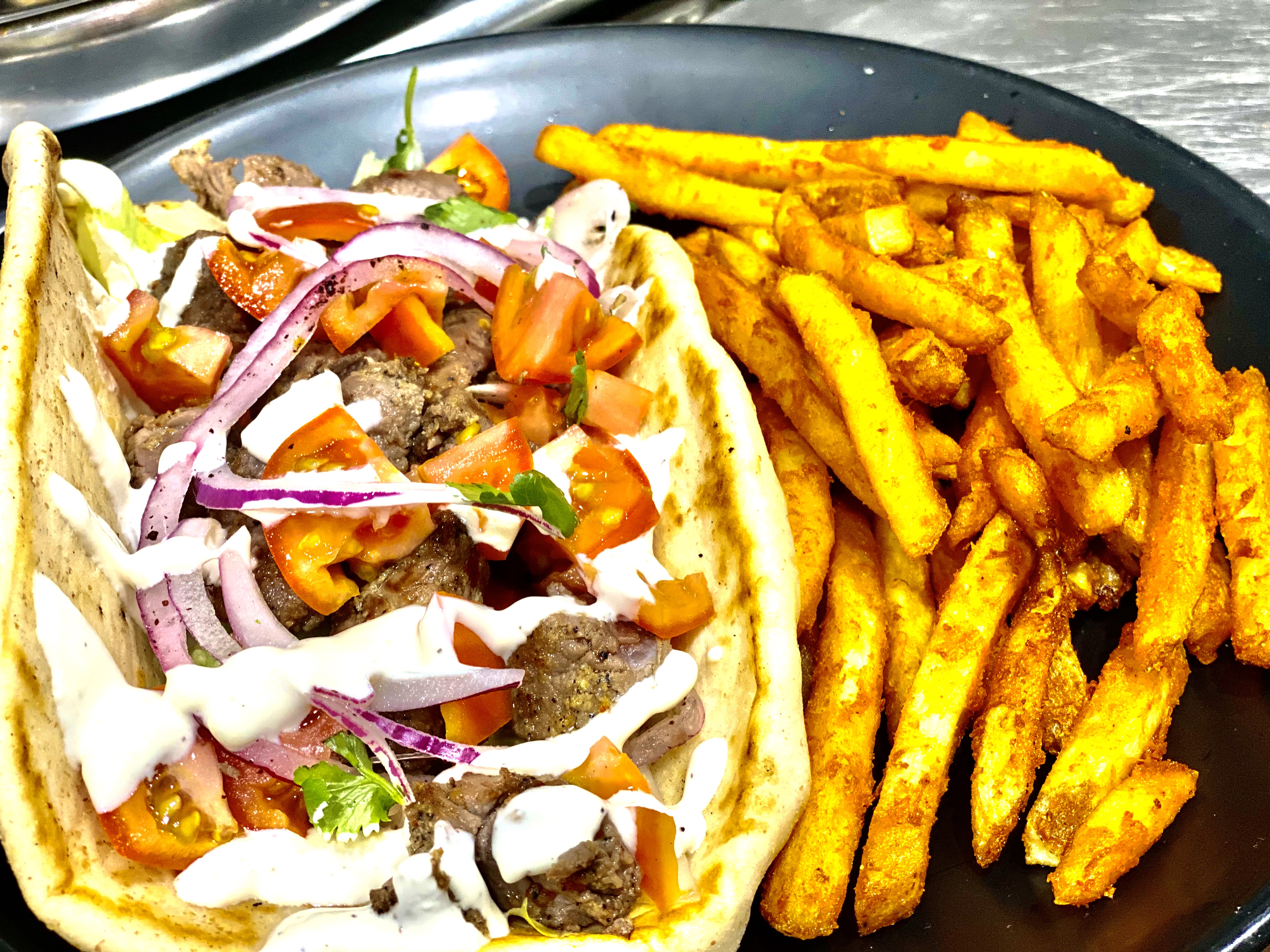 Order Lamb Gyro Wrap fries n soda food online from The Kabul Fresh Grill store, Baltimore on bringmethat.com