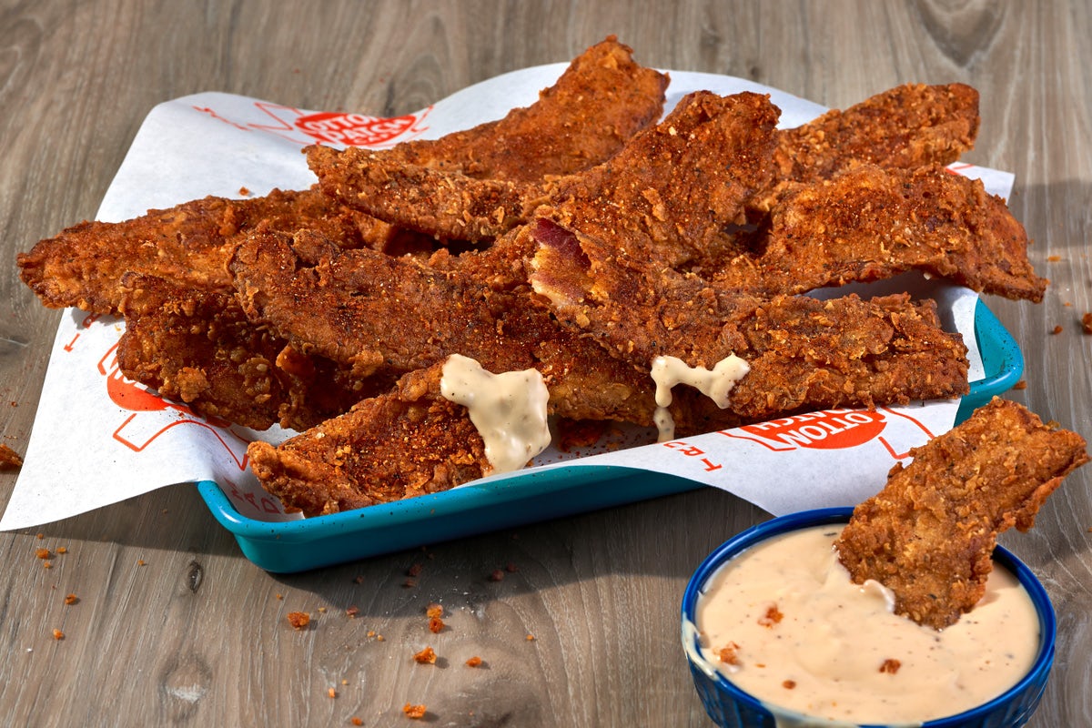 Order It's Back! Chicken Fried Bacon food online from Cotton Patch Cafe store, Lewisville on bringmethat.com