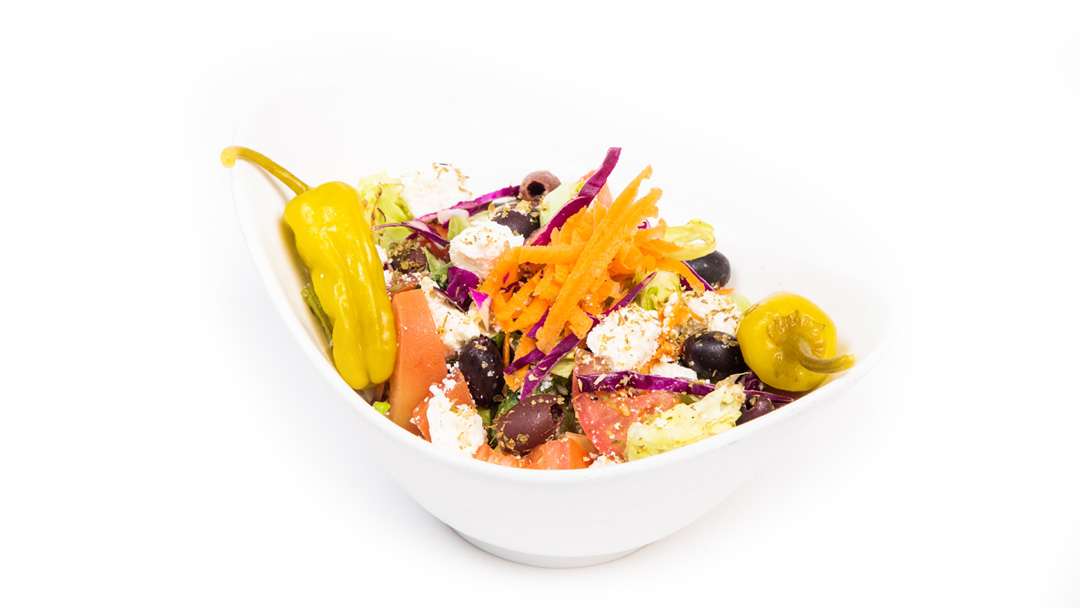 Order Greek Salad food online from Fadi Mediterranean Grill store, Houston on bringmethat.com