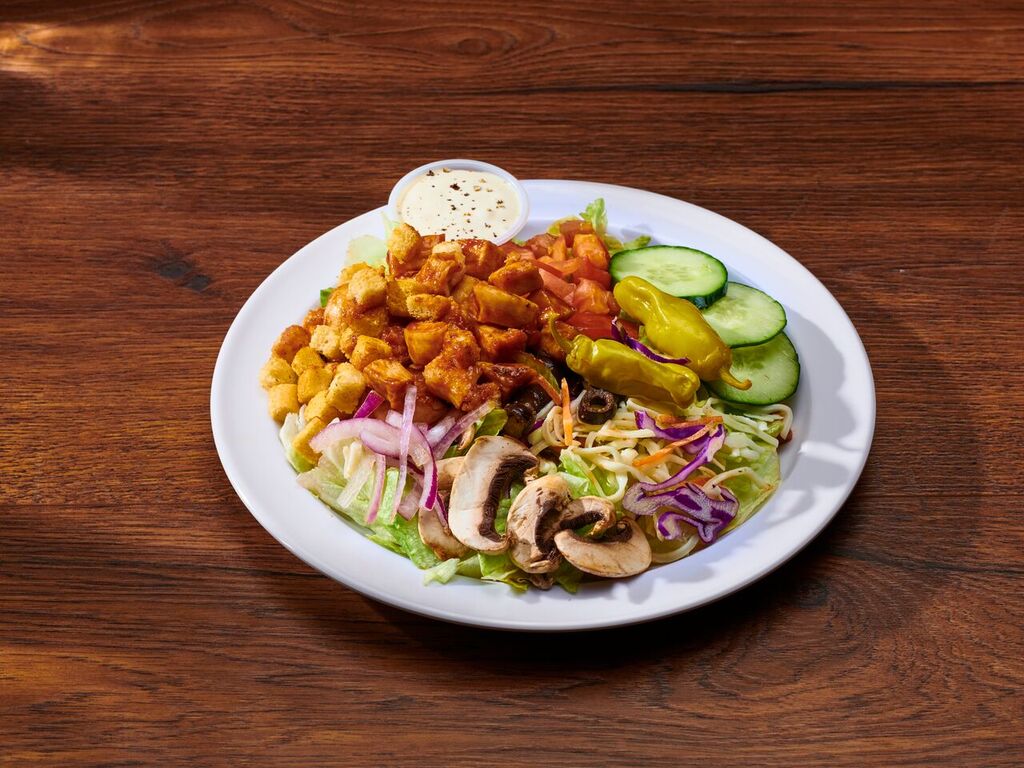 Order BBQ Chicken Salad food online from Tumbys Pizza store, Los Angeles on bringmethat.com