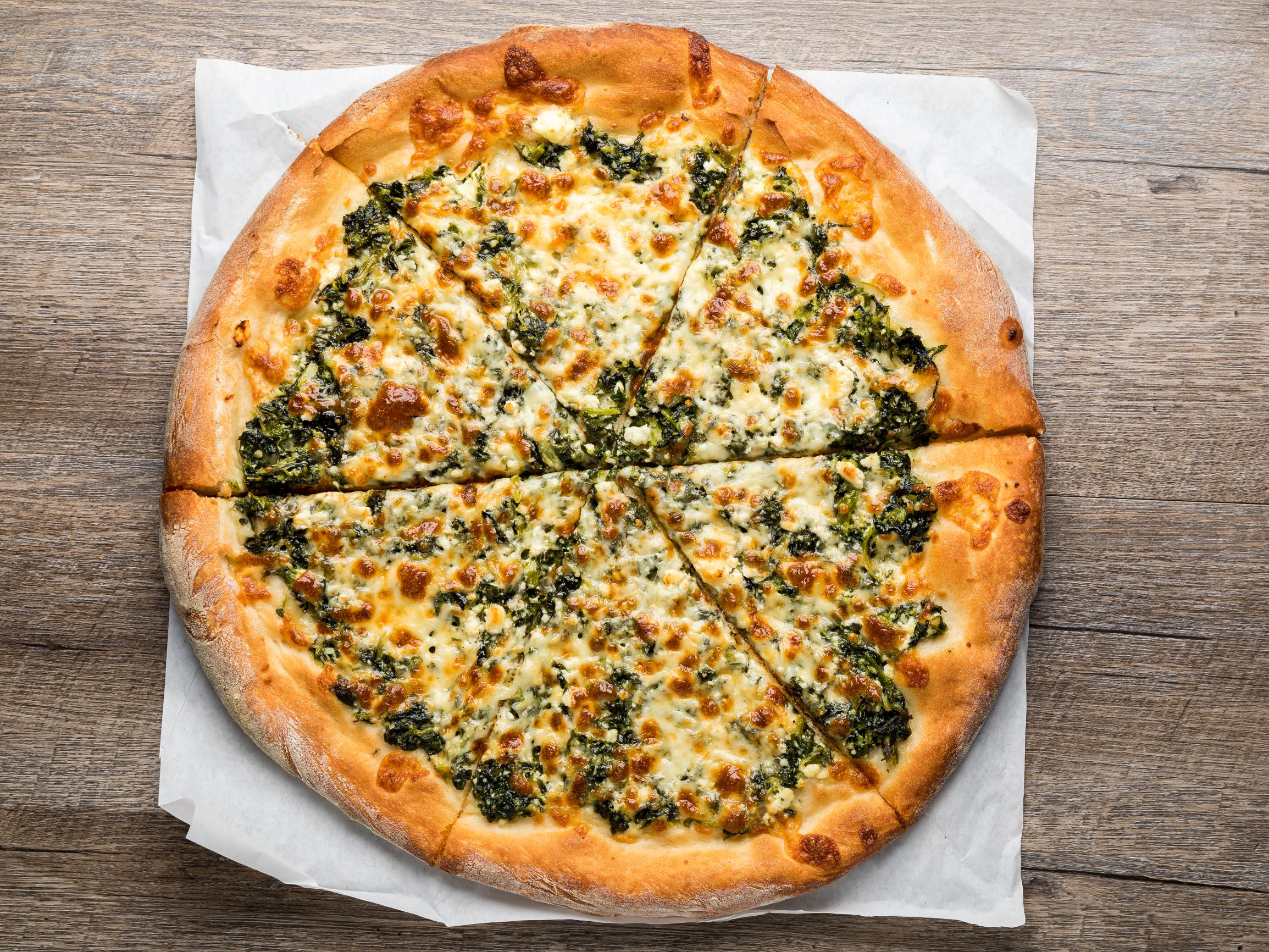 Order Beck's Spinach Feta Pizza food online from Sal's Pizza Eastside store, Milwaukee on bringmethat.com