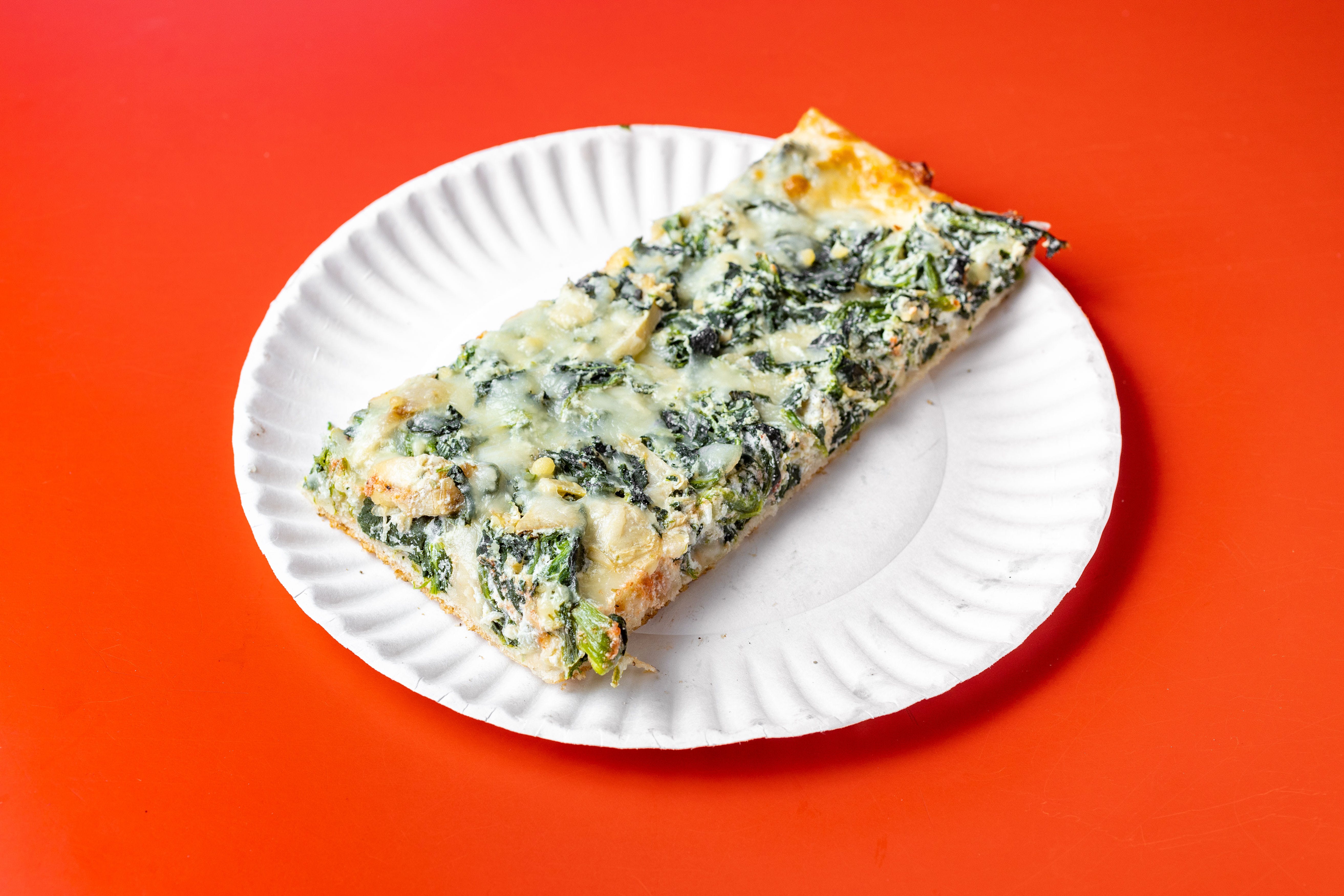 Order Spinach & Artichoke Pizza Slice - Slice food online from Pizza Cucina of Merrick store, Merrick on bringmethat.com