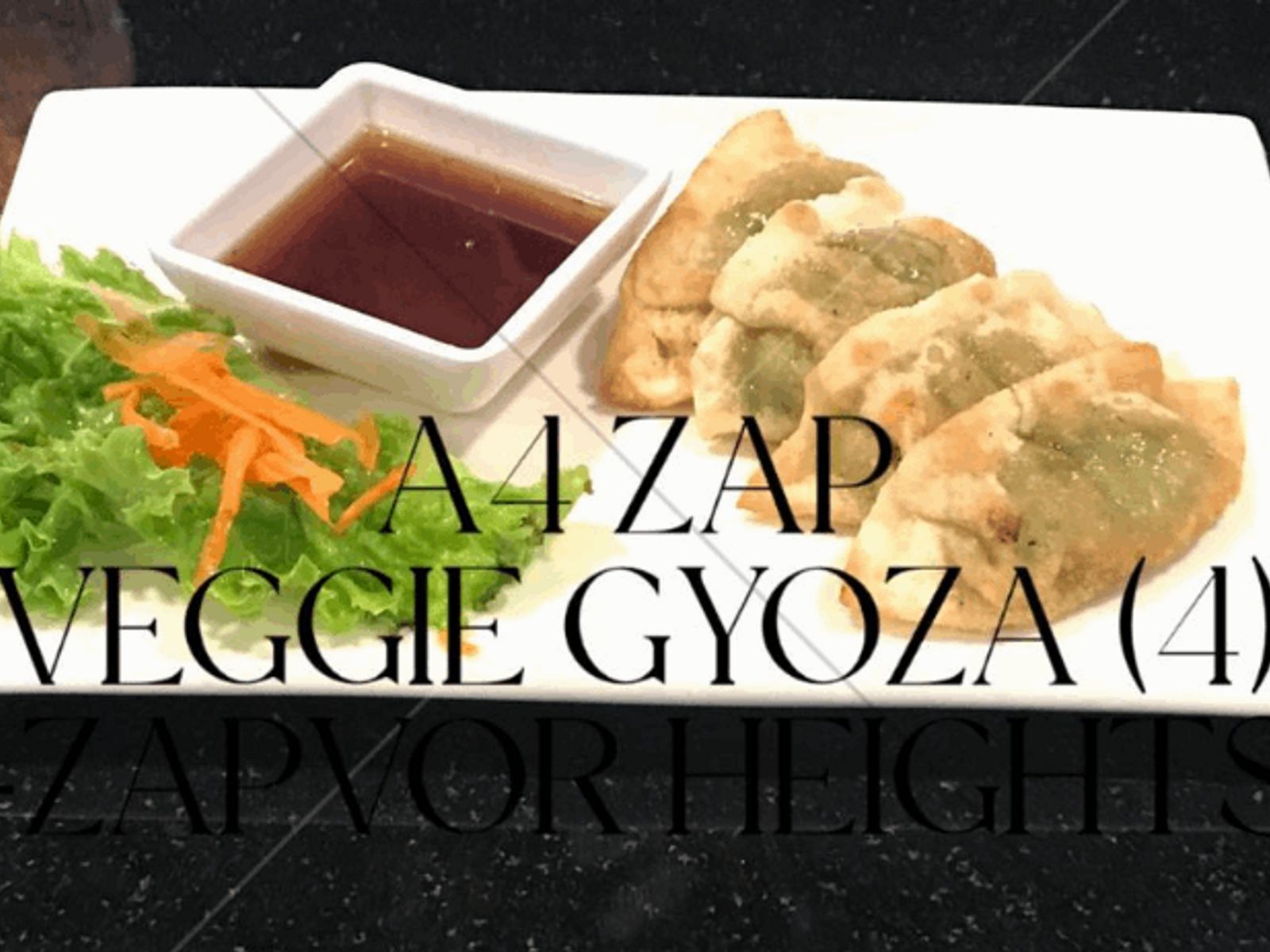Order A4 Zap Veggie Gyoza (4) food online from Thai Spice Restaurant store, Houston on bringmethat.com