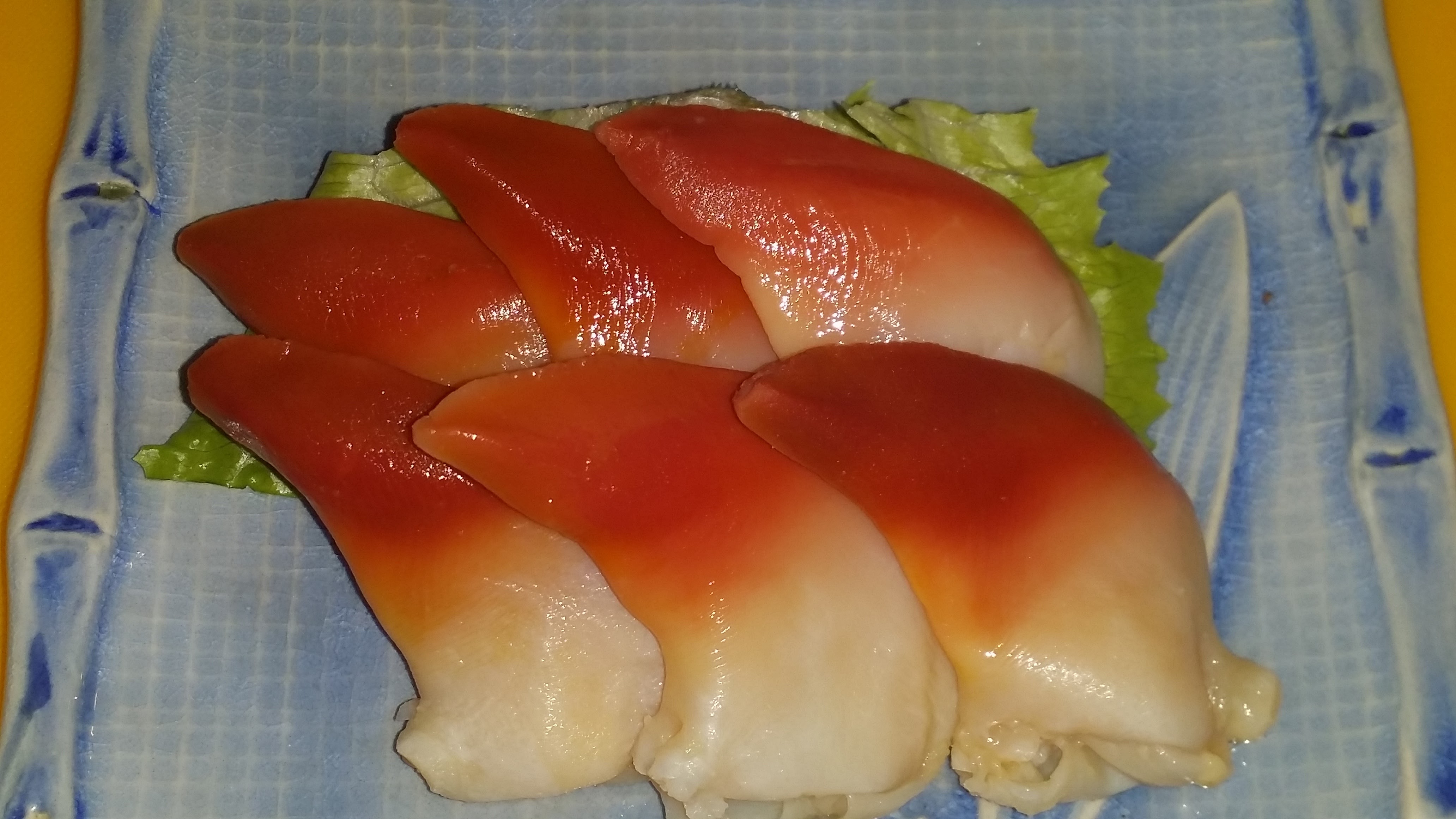 Order Hokkigai Sashimi Appetizer food online from Mg Sushi store, Santa Cruz on bringmethat.com