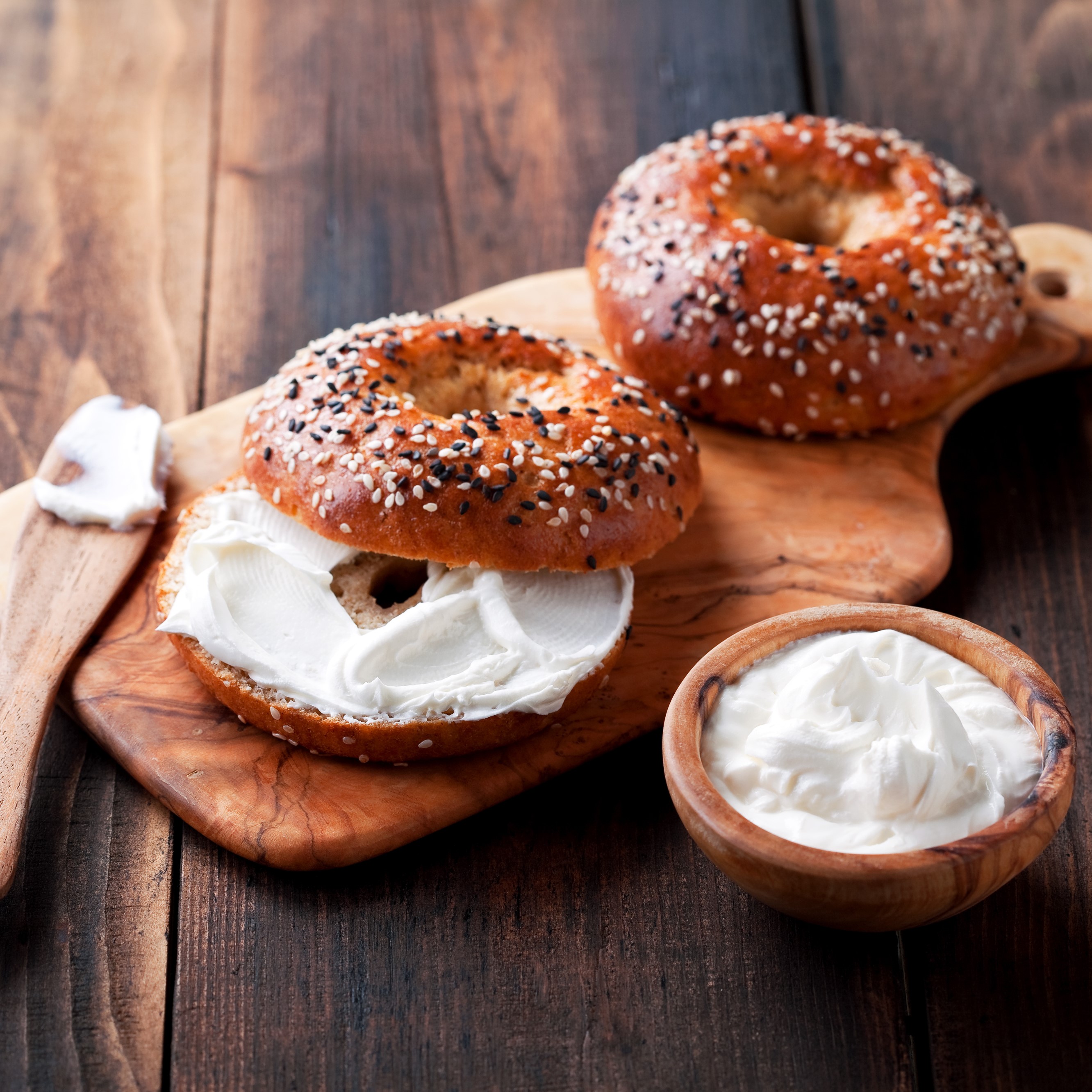 Order Bagel with Cream Cheese food online from West Bank Gourmet Deli store, New York on bringmethat.com