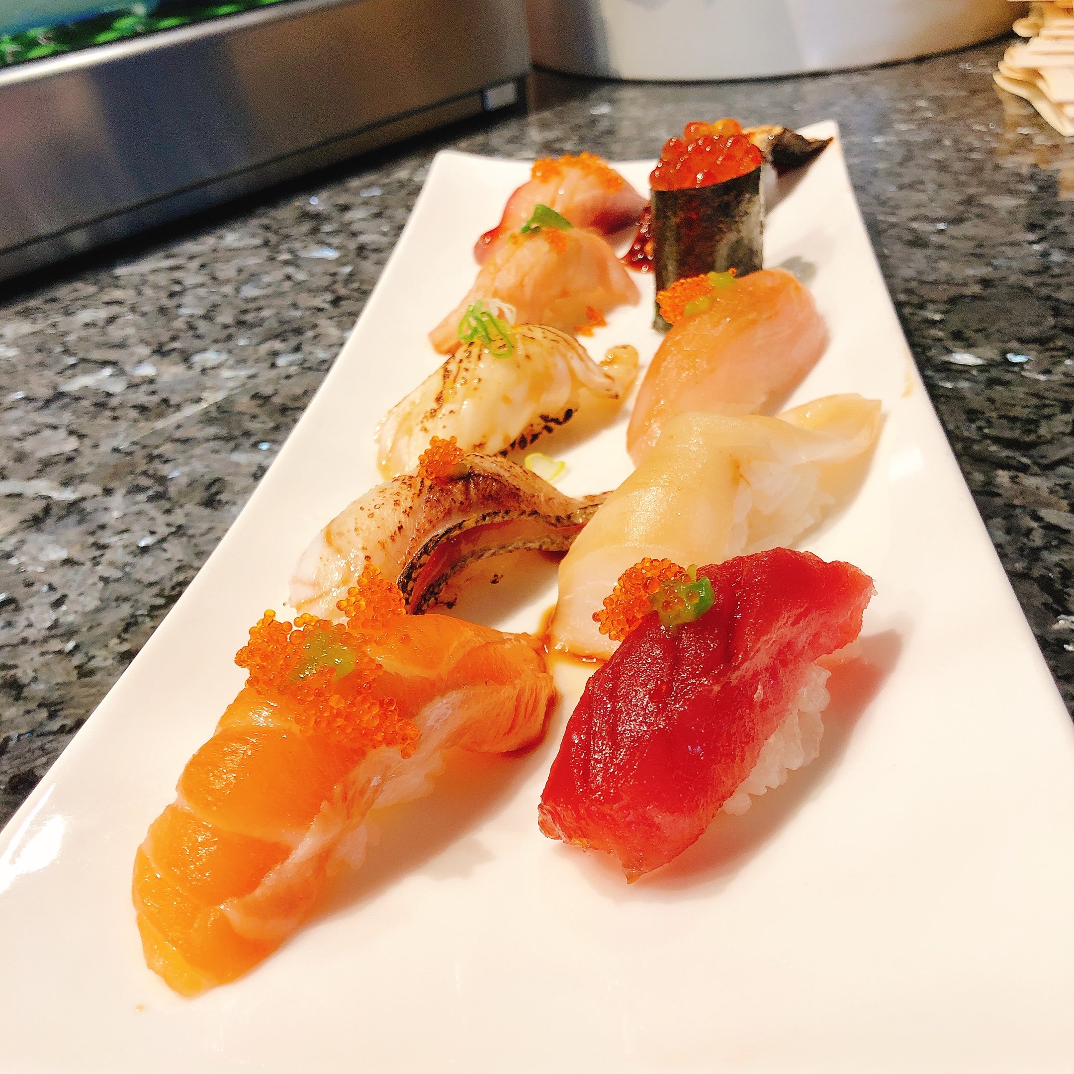 Order S7. Ten Piece Chef Choice Nigiri Combo food online from Bashamichi Sushi store, Millbrae on bringmethat.com
