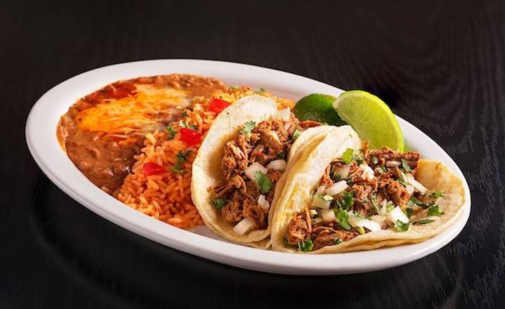 Order Barbacoa Taco Platter ~ food online from El Fresco Mexican Grill store, Sully on bringmethat.com