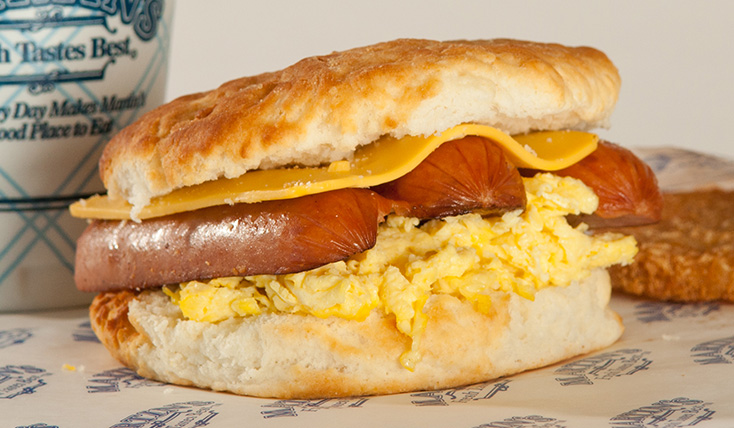 Order Smoked Sausage Link Egg Biscuit food online from Martin Fresh Tastes Best store, Morrow on bringmethat.com