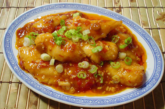 Order 408. Fish Filet in Broad Bean Sauce food online from Shanghailander Palace store, Hacienda Heights on bringmethat.com