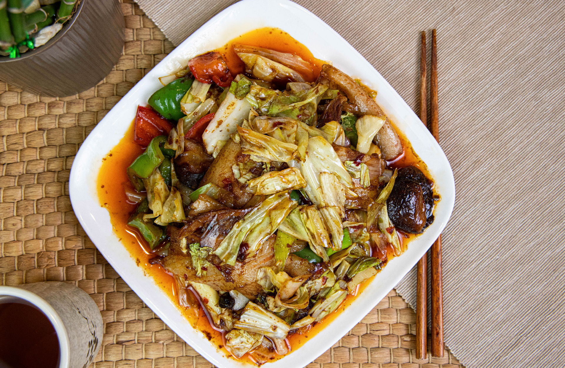 Order Double Cooked Pork Szechuan Style food online from Old Shanghai Soup Dumpling store, Palisades Park on bringmethat.com