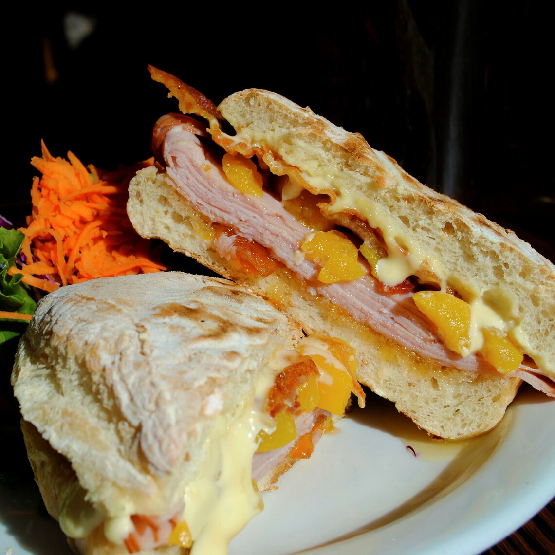 Order Apricot Ham Brie Panini food online from Whistling Kettle Ballston Spa store, Ballston Spa on bringmethat.com