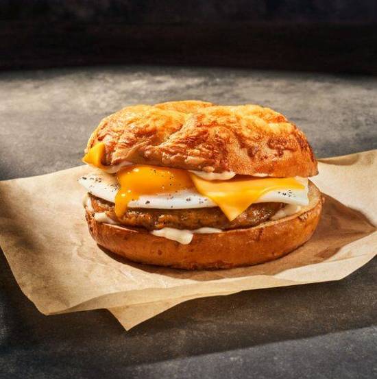 Order Sausage, Egg & Cheese on Asiago Bagel food online from Panera store, Lodi on bringmethat.com