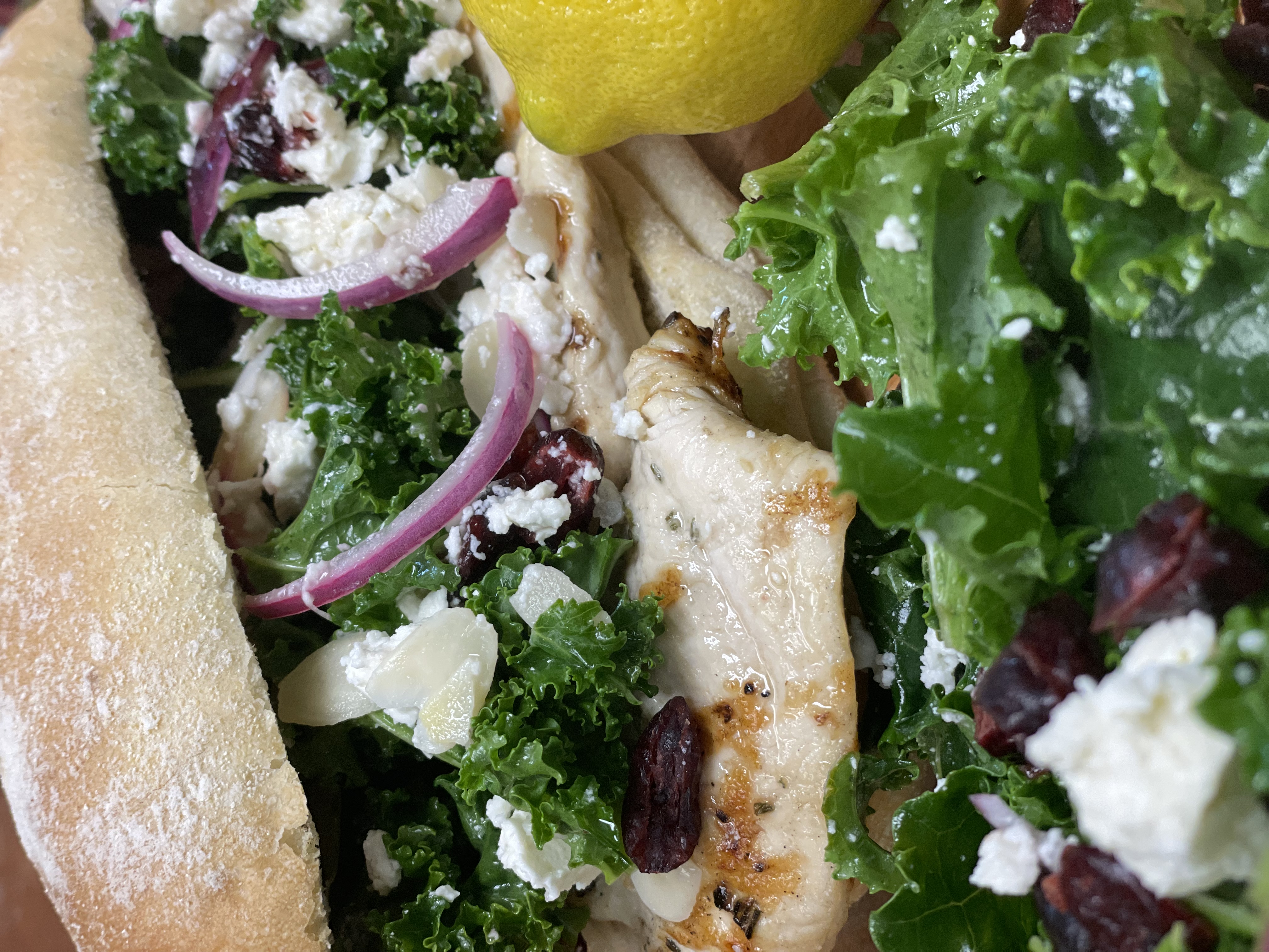 Order 29. Grilled Chicken & Kale Salad Sandwich food online from Pastosa's store, Staten Island on bringmethat.com