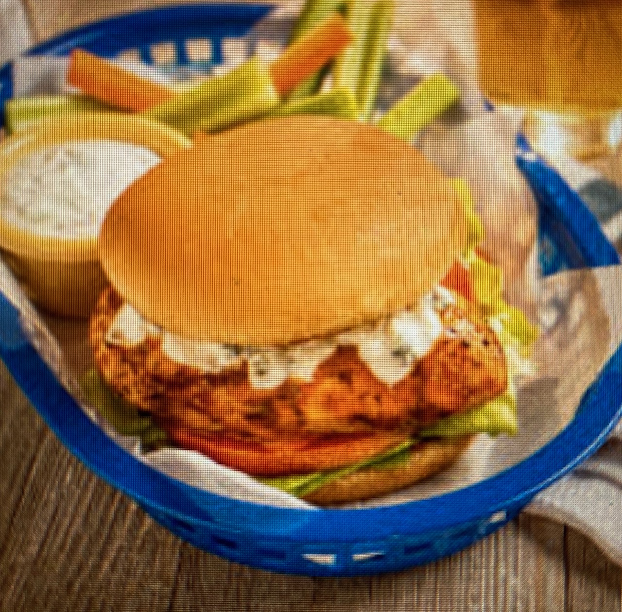 Order Buffalo Chicken Sandwich food online from Town Hall Deli store, Englewood on bringmethat.com