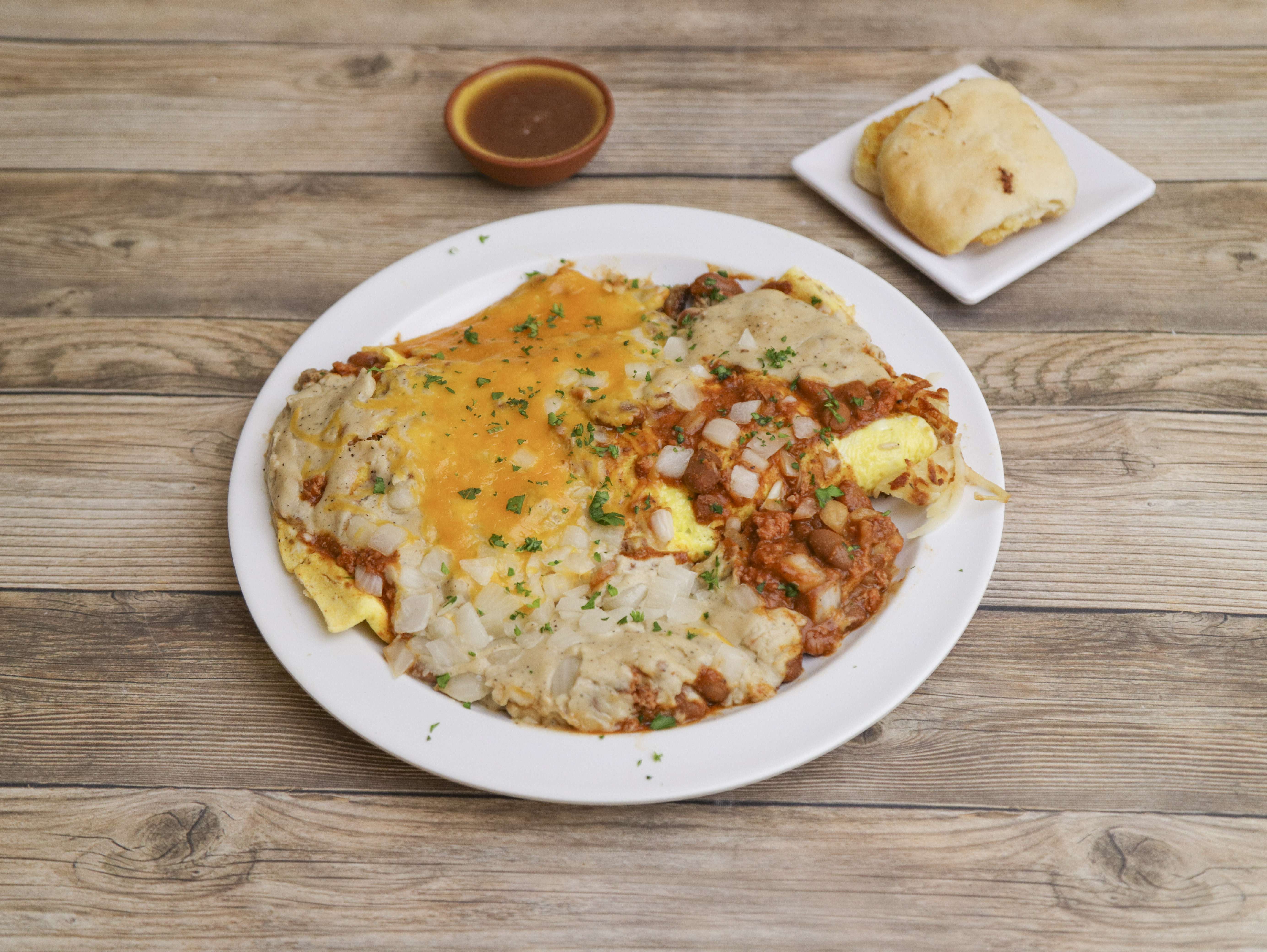 Order Rob Omelet food online from JJ's Cafe store, Columbia on bringmethat.com