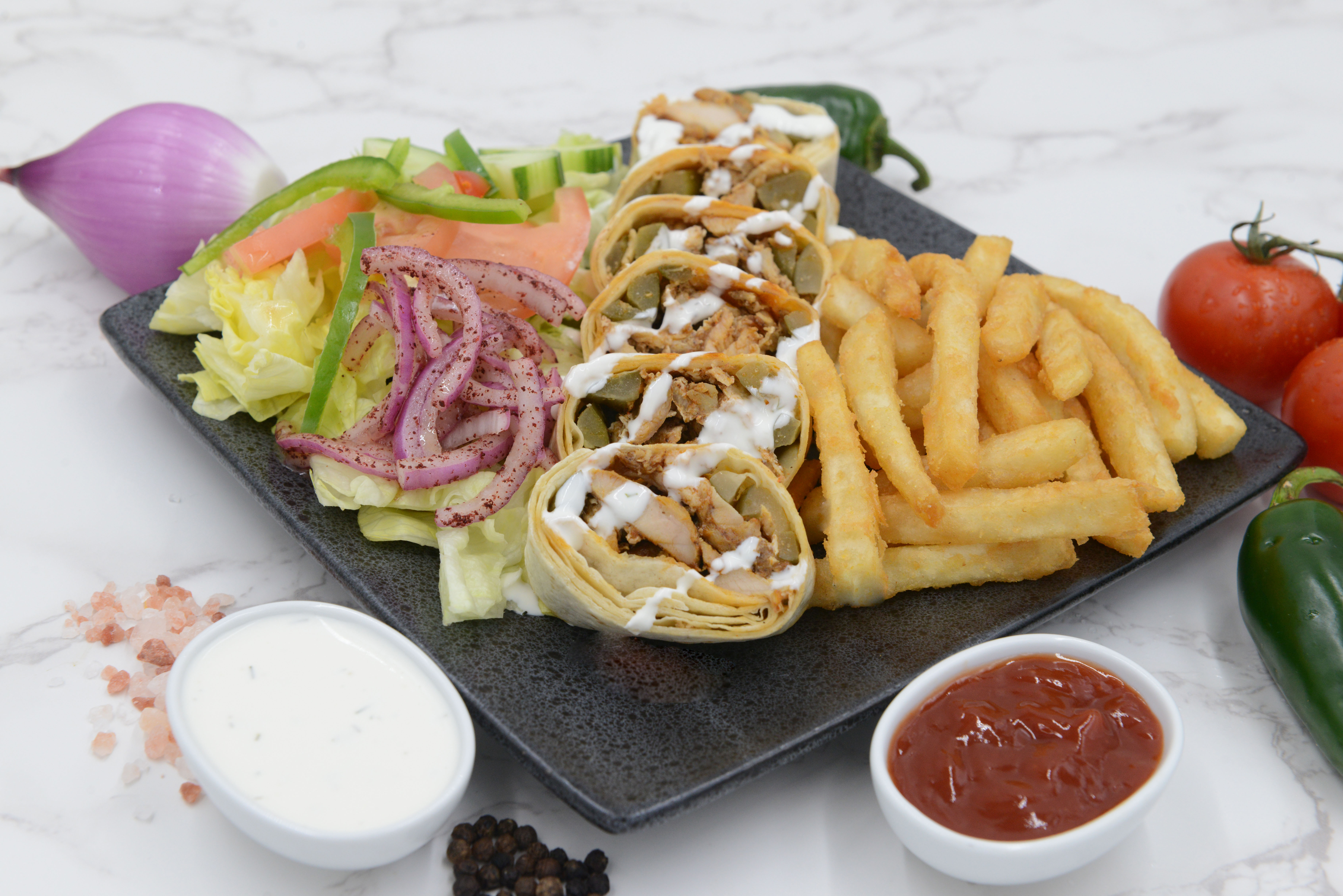 Order Chicken Shawarma Meal food online from Jeb Pizza store, Troy on bringmethat.com