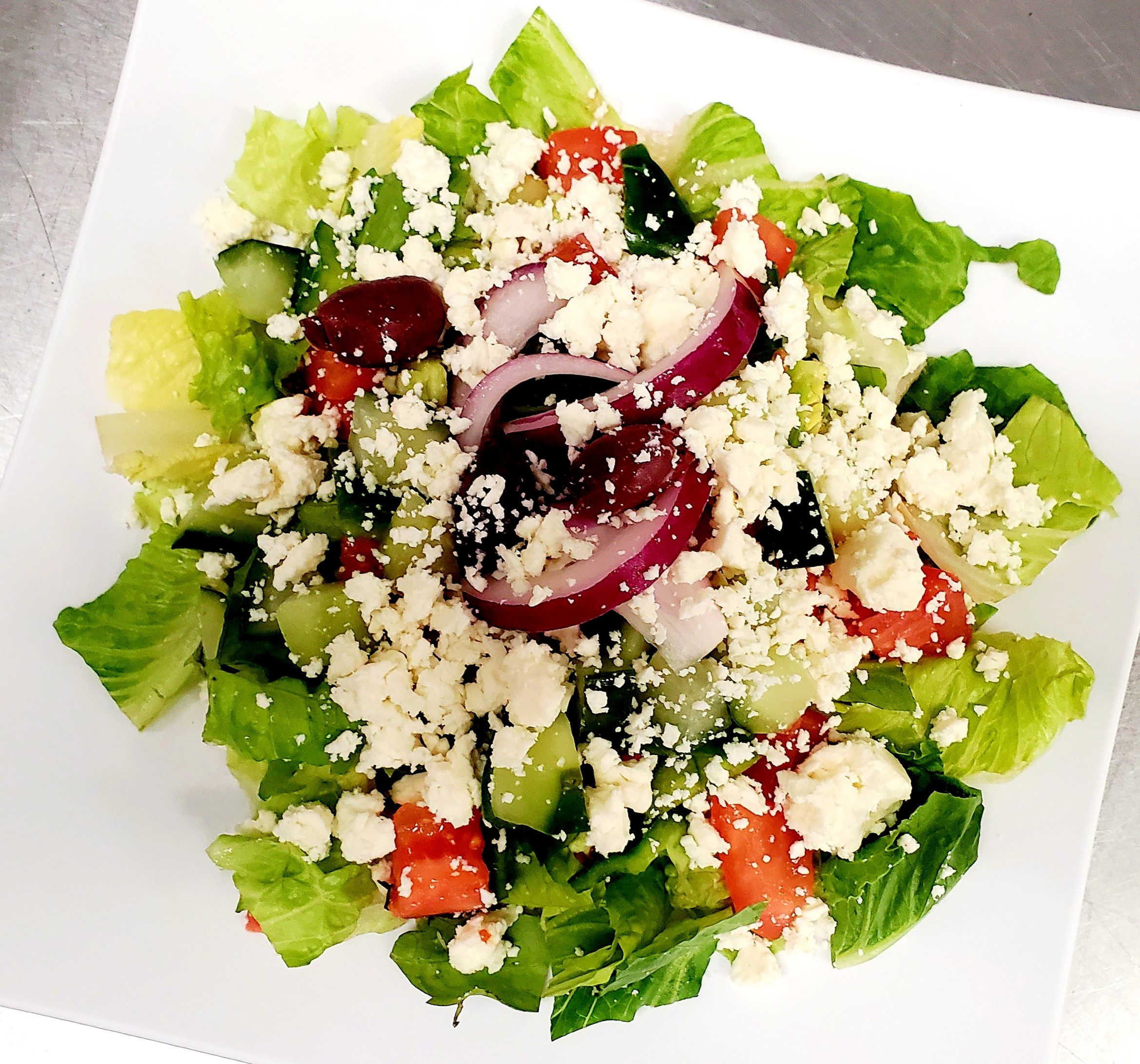 Order Greek Salad food online from Rosemary Grill store, Gibsonton on bringmethat.com