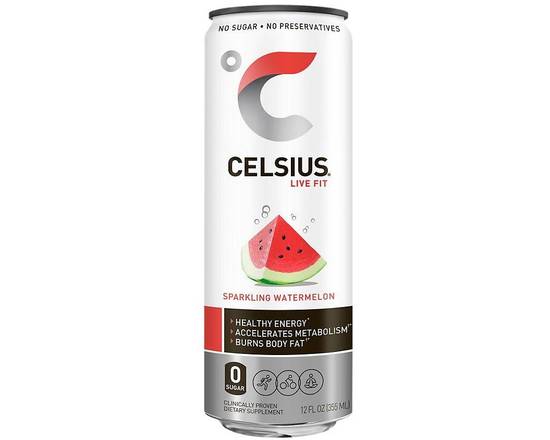 Order Celsius Sparkling Watermelon food online from Fialkoff Kosher Pizza store, Lawrence on bringmethat.com