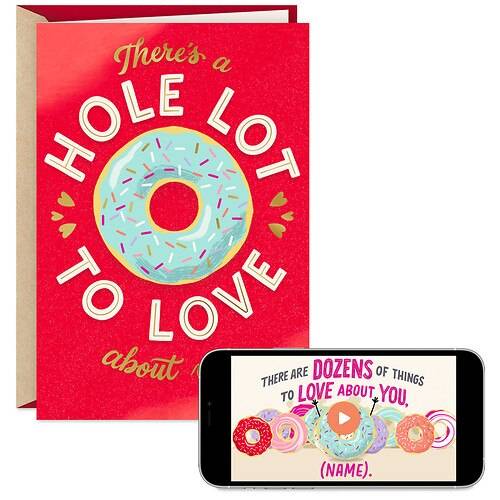 Order Hallmark Hallmark Video Greeting Valentine's Day Card (Donut-Hearts Hole Lot to Love) V6 - 1.0 ea food online from Walgreens store, Pittsburg on bringmethat.com
