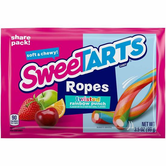 Order SweetTarts Ropes - Twisted Rainbow Punch 3.5 oz food online from IV Deli Mart store, Goleta on bringmethat.com