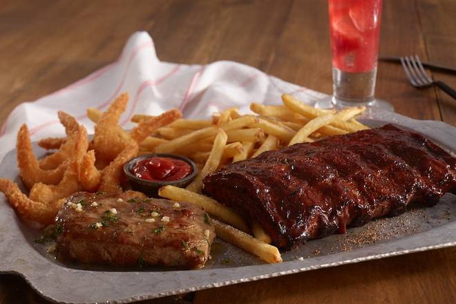 Order Rib Eye*, Ribs, and Crispy Shrimp Combo food online from Ruby Tuesday store, Clinton on bringmethat.com
