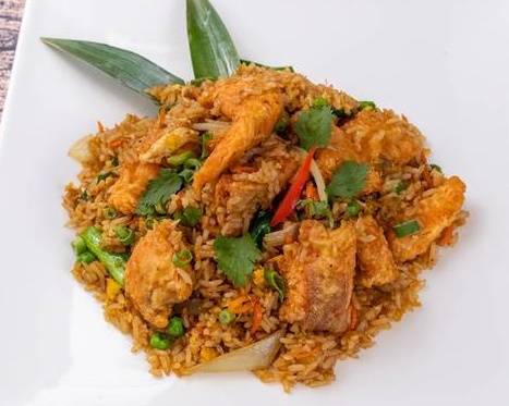 Order Salmon Fried Rice food online from Thrive Kitchen store, Atlanta on bringmethat.com