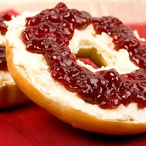 Order Bagel with Butter and Jelly food online from Cafe Deli-Cious store, New York on bringmethat.com