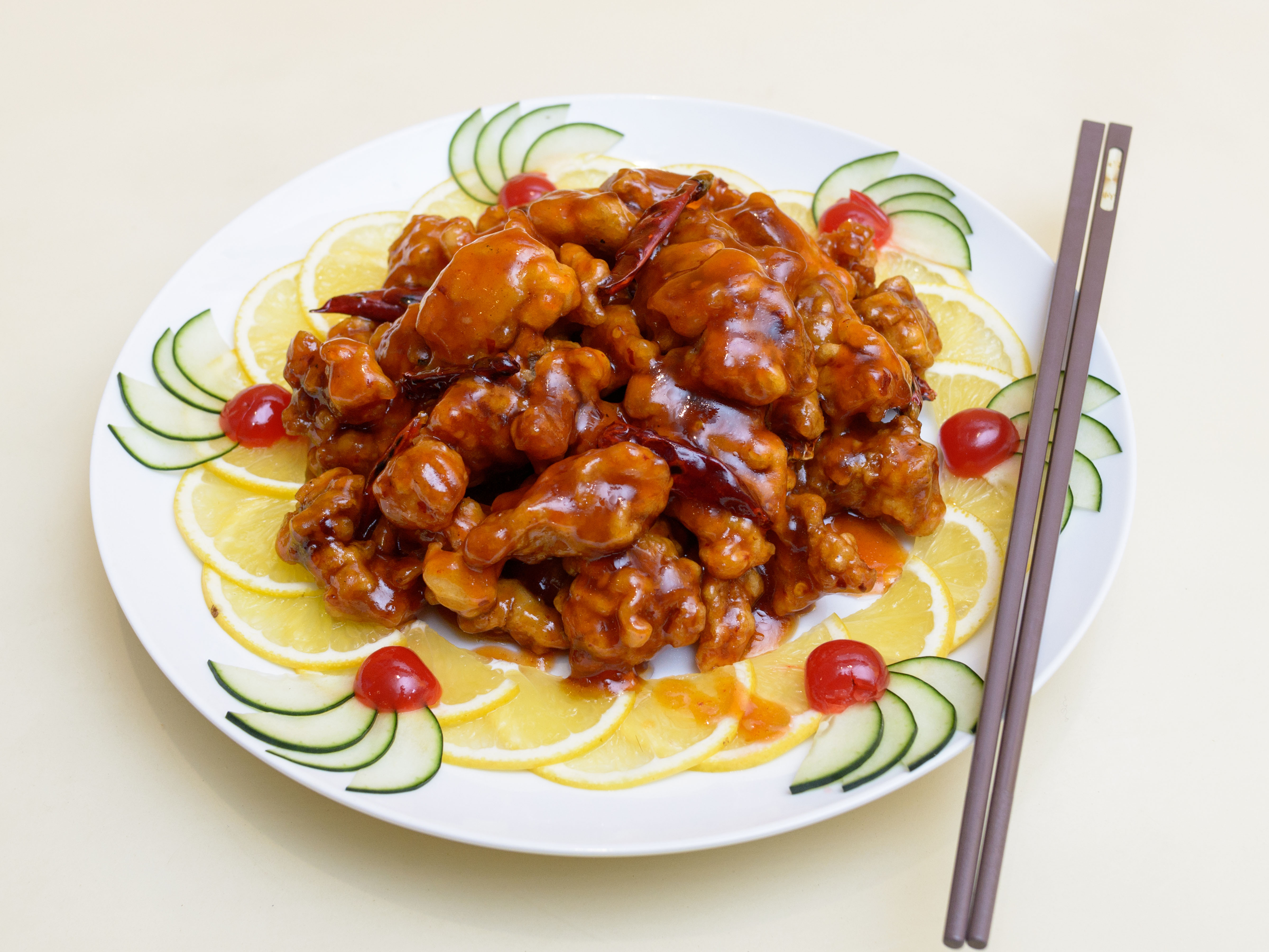 Order 141. Orange Chicken food online from Fong's store, Schiller Park on bringmethat.com
