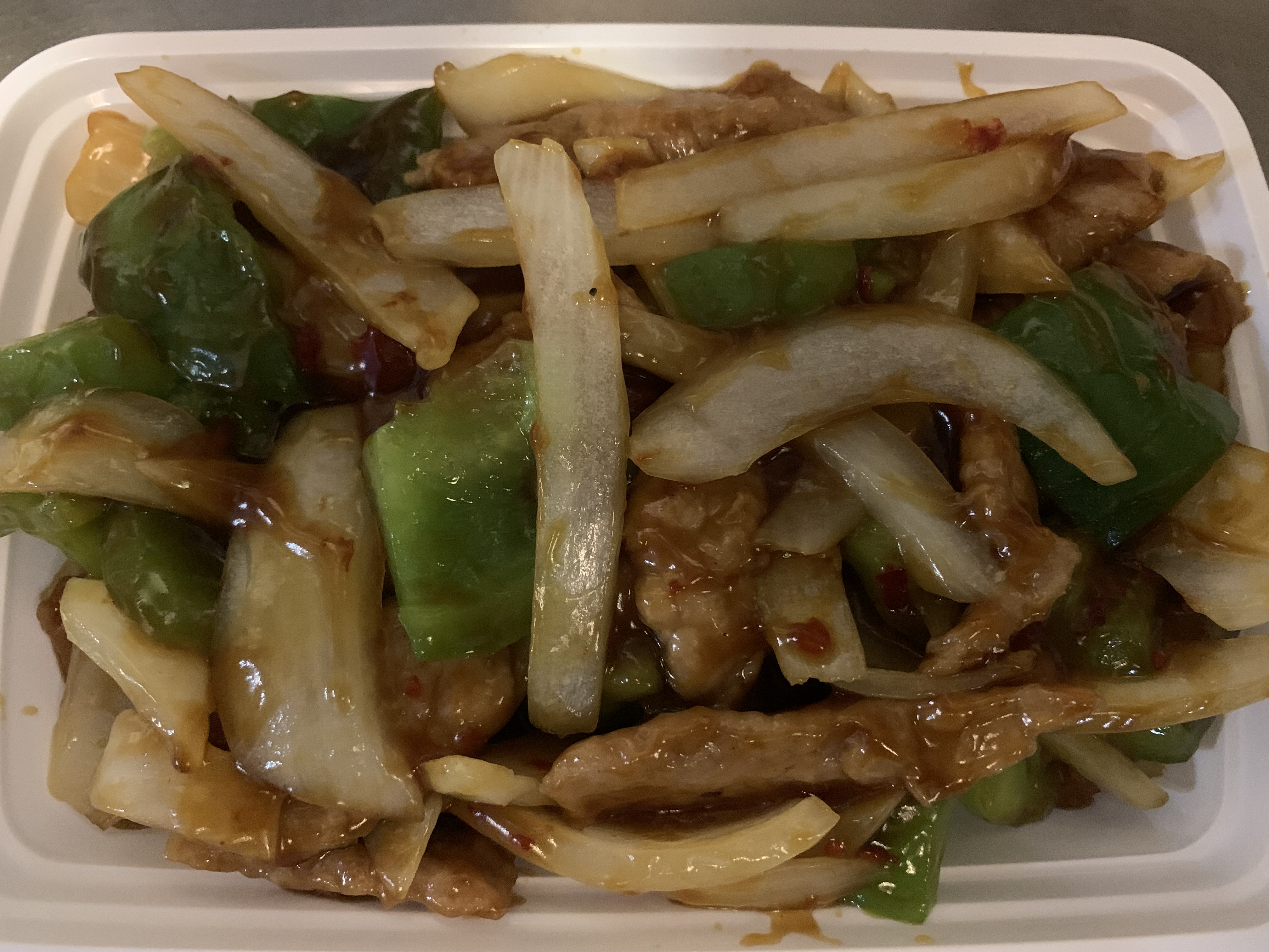 Order 青椒牛 / Pepper Steak with Onions food online from China King store, Lansdale on bringmethat.com